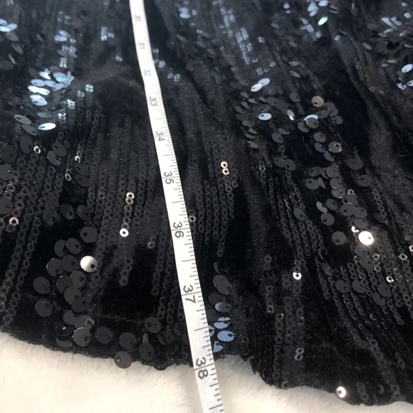 Nicole Miller Elegant Sequined Black midi Dress single shoulder strap size 12 - Picture 11 of 11